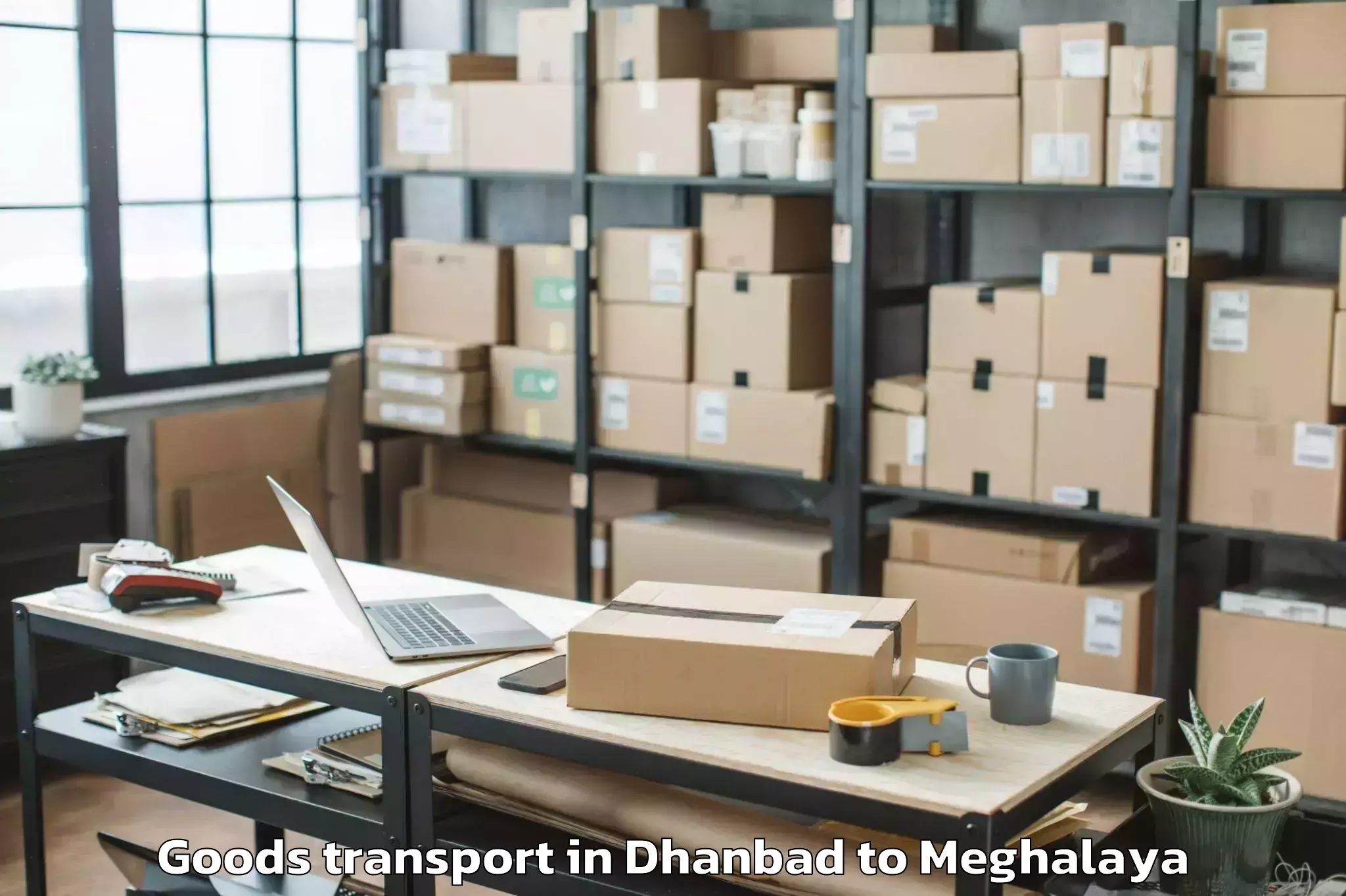 Book Dhanbad to Martin Luther Christian Univer Goods Transport